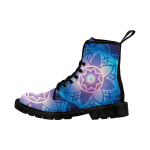 Space Mandala Blue Womens Boots Custom Boots,Boho Chic Boots,Spiritual Rain Boots