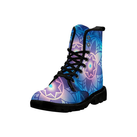 Image of Space Mandala Blue Womens Boots Custom Boots,Boho Chic Boots,Spiritual Rain Boots