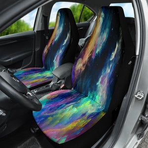 Galaxy Car Seat Covers, Nebula Outer Space Design Protectors, Cosmic Starry Auto