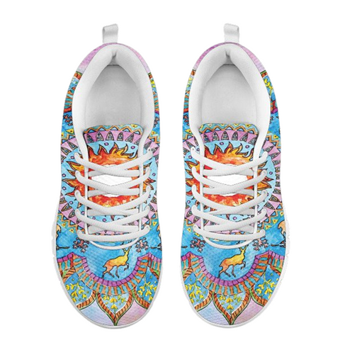 Image of Spiritual Lotus Mandala Low Top Shoes, Shoes,Training Shoes, Shoes,Running Colorful,Artist Casual Shoes, Mens, Athletic Sneakers,Custom Shoe