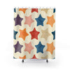 Star Multicolored Abstract Colorful Shower Curtains, Water Proof Bath Decor |