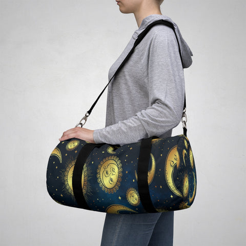 Image of Starry Night Moon And Stars Duffel Bag, Weekender Bags/ Baby Bag/ Travel Bag/