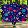 Stars Hooded blanket,Blanket with Hood,Soft Blanket,Hippie Hooded Blanket,Sherpa Blanket,Bright Colorful, Colorful Throw,Vibrant Pattern