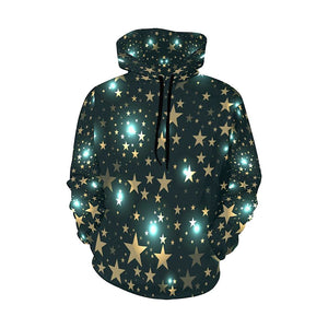 Stars seamless Magic Men Hoodies Colorful Feathers, Bright Colorful, Floral, Hippie, Oversize Hoodie