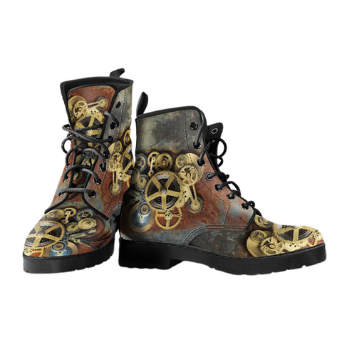 Image of Steampunk Rain Vegan Leather Women's Boots, Handcrafted, Hippie Style, Classic
