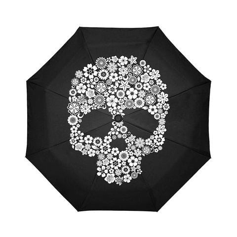 Image of Sugar Flower Skull Auto-Foldable Umbrella (Model U04)