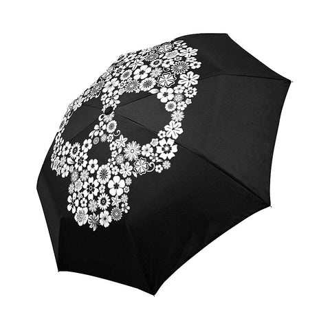Image of Sugar Flower Skull Auto-Foldable Umbrella (Model U04)