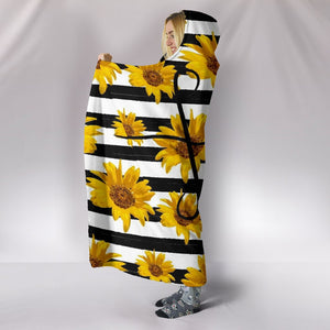 Sunflower Stripe Faith Hooded blanket,Blanket with Hood,Soft Blanket,Hippie Hooded Blanket,Sherpa Blanket,Bright Colorful, Colorful Throw
