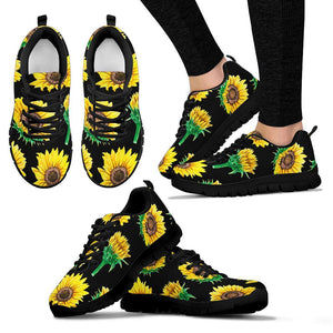 Sunflower Inspired Women's Breathable Sneaker , Custom Printed Hippie Style,
