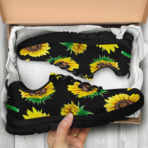 Sunflower Inspired Women's Breathable Sneaker , Custom Printed Hippie Style,