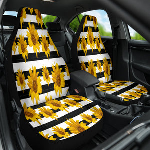 Sunflower Themed Car Seat Covers, Yellow Floral Auto Protectors, Nature Inspired