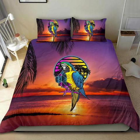 Image of Sunset Parrot Bedding Coverlet, Twin Duvet Cover,Multi Colored,Quilt Cover,Bedroom Set,Bedding Set,Pillow Cases Doona Cover, Comforter Cover