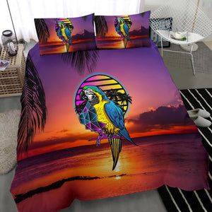 Sunset Parrot Bedding Coverlet, Twin Duvet Cover,Multi Colored,Quilt Cover,Bedroom Set,Bedding Set,Pillow Cases Doona Cover, Comforter Cover