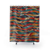 Swirl Stripe Abstract Multicolored Colorful Shower Curtains, Water Proof Bath