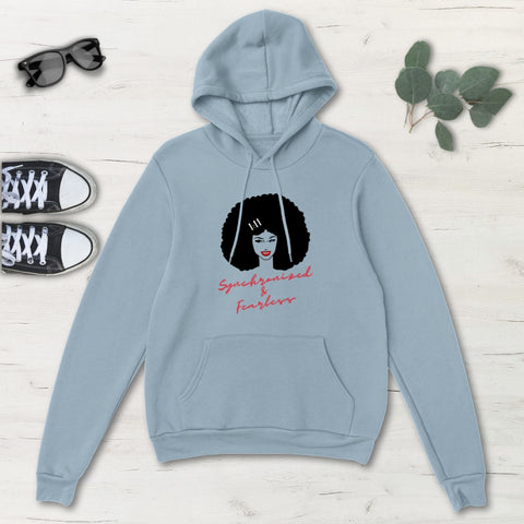 Synchronized & Fearless Afro Girl Classic Unisex Pullover Hoodie, Mens, Womens, Hoodie Sweatshirt, S, L, XL, 2XL, 3XL