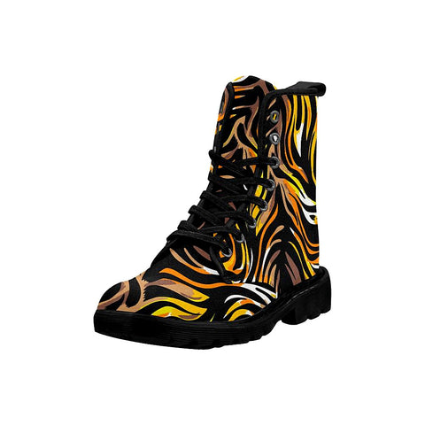 Image of Tiger Strip Colorful Womens Boots ,Comfortable Boots,Decor Womens Boots,Combat Boots