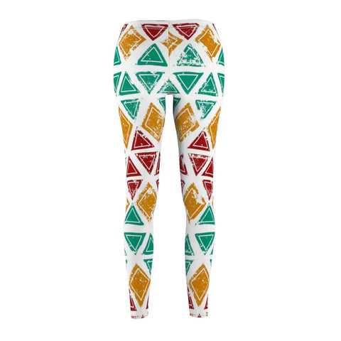 Image of Triangle Colorful Multicolored Women's Cut & Sew Casual Leggings, Yoga Pants,