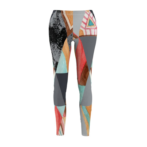 Image of Triangle Mosaic Abstract Gray Colorful Multicolored Women's Cut & Sew Casual