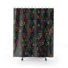 Triangle Tribal Print Multicolored Shower Curtains, Water Proof Bath Decor | Spa