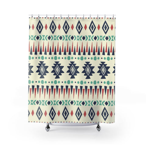 Image of Tribal Aztec Multicolored Shower Curtains, Water Proof Bath Decor | Spa |
