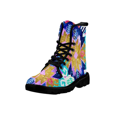 Image of Tribal Bohemian Colorful Womens Boots ,Comfortable Boots,Decor Womens Boots,Combat Boots