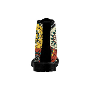 Tribal Vintage Colorful Womens Boot Combat Style Boots, , Lolita Combat Boots,Hand Crafted