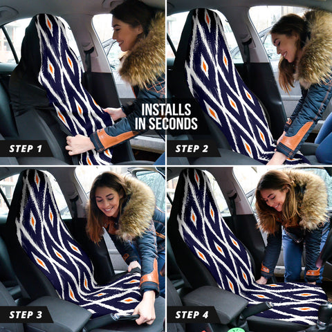 Image of Tribal Pattern Car Seat Covers, Bohemian Ethnic Aztec, Front Seat