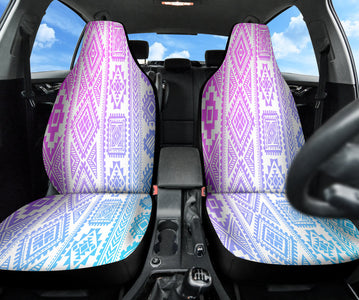 Vintage Tribal Car Seat Covers, Ethnic Aztec Bohemian Design Front Seat