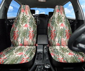 Tropical Flamingo Design Car Seat Covers, Front Seat Protectors, Stylish Car