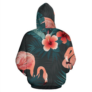 Tropical Flamingo Bright Colorful, Hippie Hoodie,Custom Hoodie, Floral, Fashion Wear,Fashion Clothes,Handmade Hoodie,Floral,Pullover Hoodie