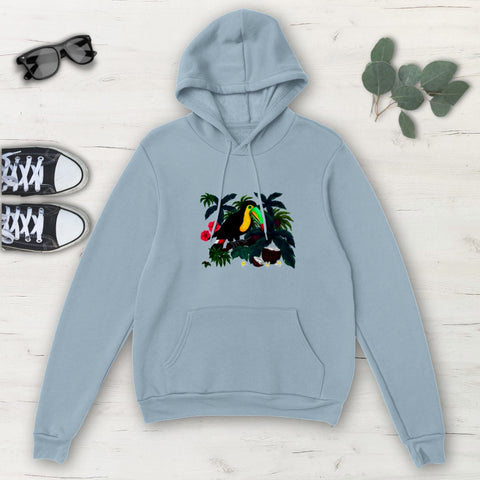 Image of Tropical Parrot Multicolored Classic Unisex Pullover Hoodie, Mens, Womens,