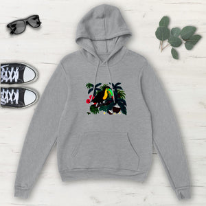 Tropical Parrot Multicolored Classic Unisex Pullover Hoodie, Mens, Womens,