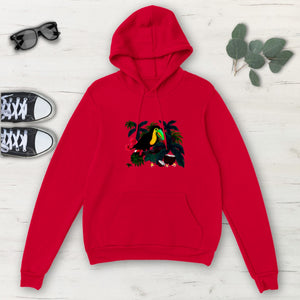 Tropical Parrot Multicolored Classic Unisex Pullover Hoodie, Mens, Womens,