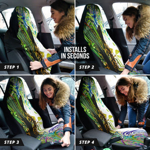 Wildlife Panther Tropical Forest Car Seat Covers, Front Seat Protectors, Jungle