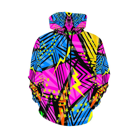 Image of Urban Neon Geometric Triangles Hippie,hoodie,Custom Printed, Fashion Wear,fashion Clothes,spiritual