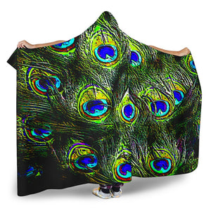 Vibrant Peacock Colorful Throw,Vibrant Pattern Blanket,Sherpa Blanket,Bright Colorful, Hooded blanket,Blanket with Hood,Soft Blanket,Hippie