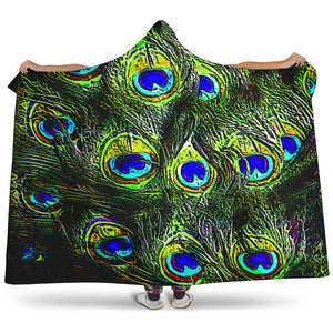 Vibrant Peacock Colorful Throw,Vibrant Pattern Blanket,Sherpa Blanket,Bright Colorful, Hooded blanket,Blanket with Hood,Soft Blanket,Hippie