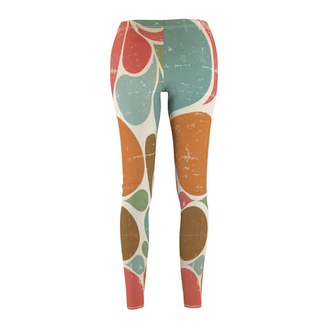 Image of Vintage 60s Hippie Women's Multicolored Cut & Sew Casual Leggings, Yoga Pants,