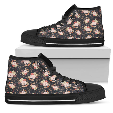Image of Vintage Floral All Star,Custom Shoes,Womens High Top,Bright Colorful,Mandala shoes,Fashion Shoes,Casual Shoes,High Top Shoes,High Top Shoes