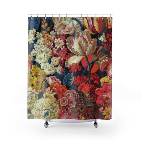 Image of Vintage Flowers Multicolored Shower Curtains, Water Proof Bath Decor | Spa |