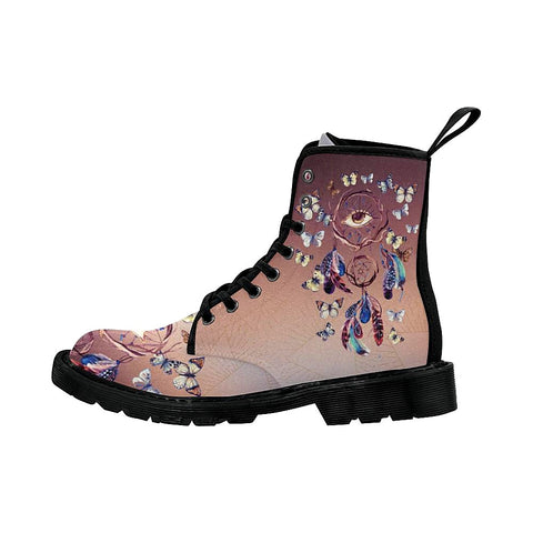 Image of Watercolor Ethnic Dream Catcher With All Seeing Eye Lolita Combat Boots,Hand Crafted