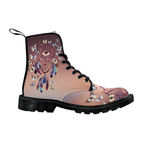 Image of Watercolor Ethnic Dream Catcher With All Seeing Eye Lolita Combat Boots,Hand Crafted