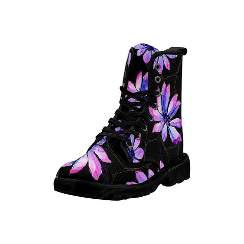Image of Watercolor Purple African Daisy Floral Botanical Flower Comfortable Boots,Decor Womens Boots