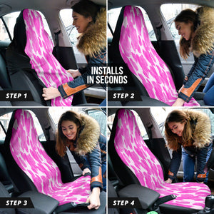 Pink Hearts Watercolor Car Seat Covers, Love Themed Auto Accessories, Custom