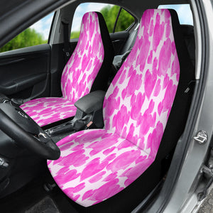 Pink Hearts Watercolor Car Seat Covers, Love Themed Auto Accessories, Custom