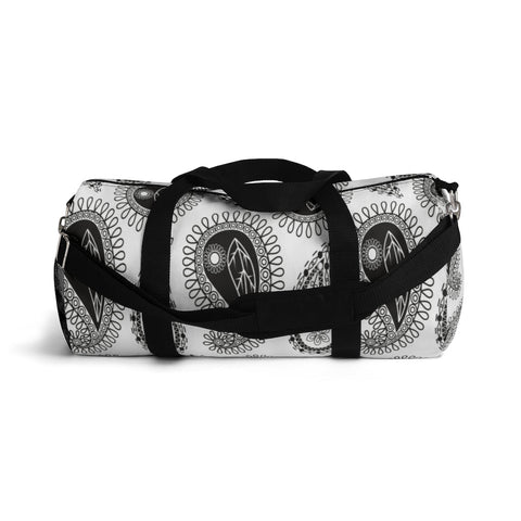 Image of White And Black Paisley Duffel Bag, Weekender Bags/ Baby Bag/ Travel Bag/