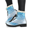 White And Blue Mandala Custom Boots,Boho Chic boots,Spiritual Lolita Combat Boots,Hand Crafted,Multi Colored,Streetwear