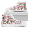 White And Pink Floral High Tops Sneaker Multi Colored, Hippie, Canvas Shoes,High Quality,Handmade Crafted, Boho,All Star,Custom Shoes
