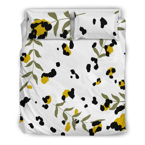 Image of White Cheetah Leaf Bed Room Set, Twin Duvet Cover,Multi Colored,Quilt Cover,Bedroom Set,Bedding Set,