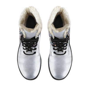 White Colorful Owl Custom Boots,Boho Chic boots,Spiritual Lolita Combat Boots,Hand Crafted,Multi Colored,Streetwear
